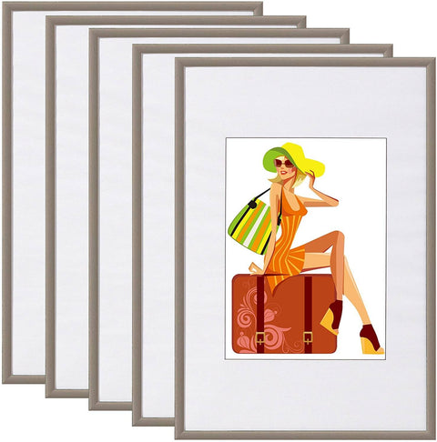 Rootz 5 Set Picture Frame - Photo Frame - Image Holder - High-Quality Glass - 13x18cm - Plastic Frames - Scratch & Moisture Resistant