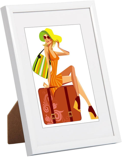 Rootz 5 Set Picture Frame - Photo Frame - Image Frame - Scratch Resistant Glass - White 10x15cm