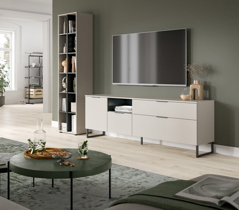Rootz Living Room Set - Lounge Furniture - Entertainment Unit - White - Ample Storage - 245cm x 192cm x 41cm