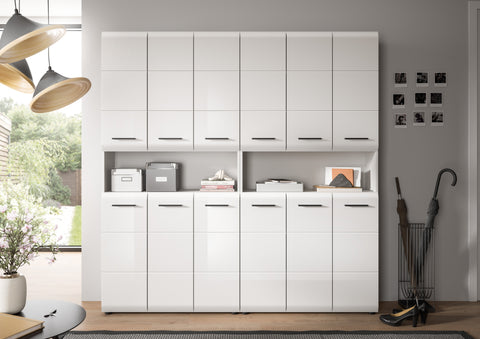 Rootz 2 Piece Bathroom Cabinet Set - Storage Units - Multi-Purpose Cabinets - Timeless Design - 180x185x30 cm