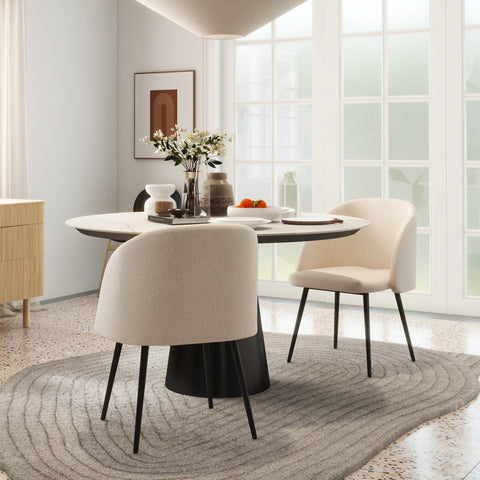 Rootz Set of 2 Dining Room Chairs - Velvet Chairs - Modern Seating - Absolute Comfort - 55cm x 62cm x 80cm - Brown & Black