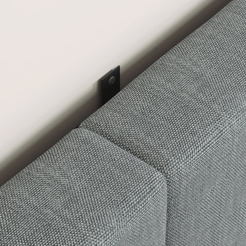 Rootz Headboard Grey 160x10x106/116/126cm – Bed Headboard, Adjustable Backrest, Padded Panel – Stylish, Comfy Support, Linen Look, Fits 150-160cm Beds