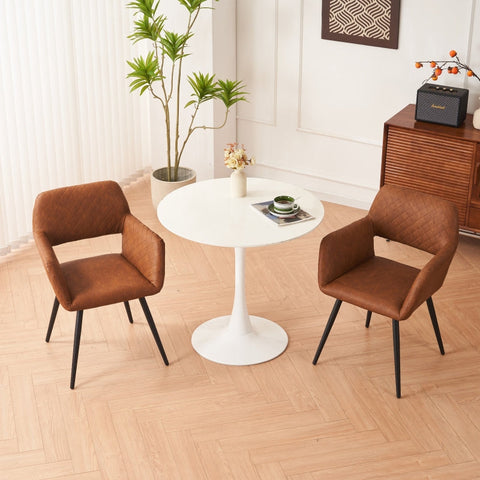 Rootz 2 Piece Makeup Chairs Set - Vanity Chairs - Faux Leather Seating - Ergonomic Comfort - 58cm x 56cm x 80cm