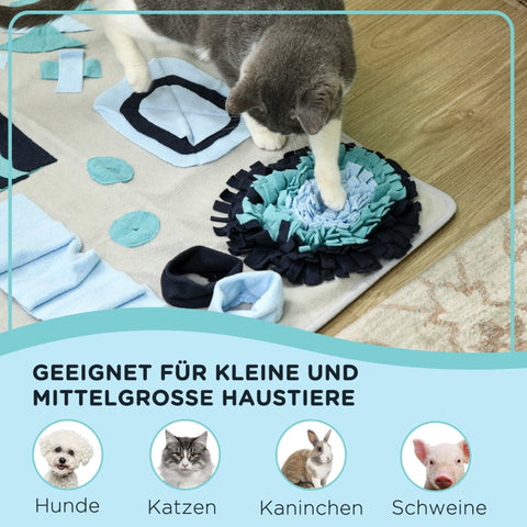 Rootz Sniffing Mat for Pets - Slow Feeder Mat - Interactive Play Toy - Polyester Fabric - Supports Better Digestion - 74cm x 50cm x 5cm