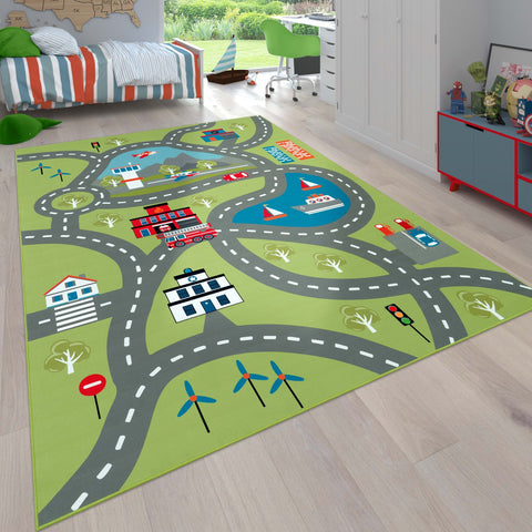 Play Street Rug – Creative Kids’ Room Carpet – Soft, Durable & Easy-Clean – City Map Design