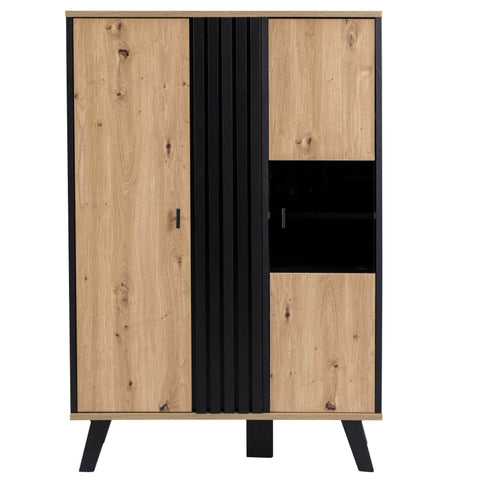 Rootz Side Cabinet - Sideboard - Display Cabinet - Ample Storage & LED Lighting - 80cm x 120cm x 40cm
