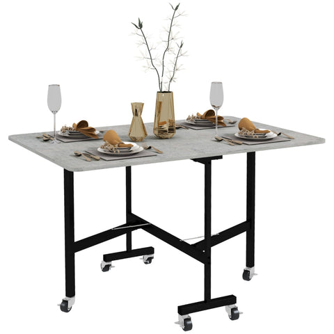 Rootz Folding Dining Table - Expandable Table - Space-saving Dining Table - Elegant Style - Wheels for Easy Mobility - 120cm x 80cm x 73cm
