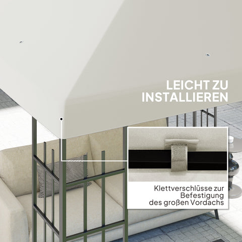 Rootz 3 x 3m Replacement Gazebo Roof - Garden Shelter Cover - Pavilion Shade - UPF30+ Protection - 298cm x 298cm - White