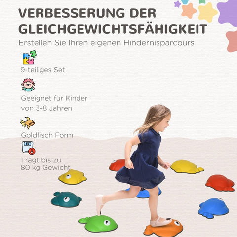 Rootz Balancing Stones - Kids River Stones - Children's Balance Blocks - Promotes Motor Skills - 37.5cm x 30cm x 9cm