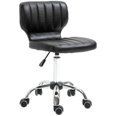 Rootz Swivel Rolling Stool - Ergonomic Work Seat - Height Adjustable Chair - 47-62 cm - Padded PU Leather - 45L x 47W x 72-87H cm