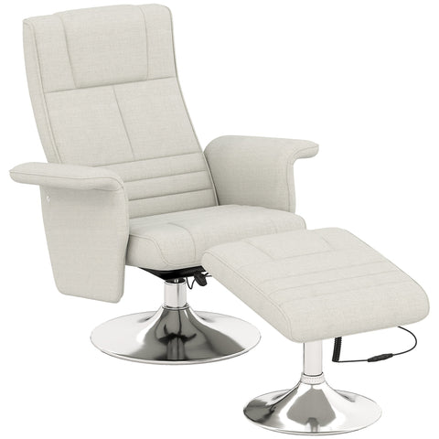 Rootz Massage Chair with Stool - Recliner - Relaxation Chair - 8-Point Vibration - 78cm x 95cm x 88cm