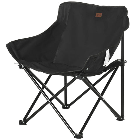 Rootz Foldable Camping Chair - Portable Seat - Steel Frame Chairs - Easy Transport - 61cm x 54cm x 66cm - Includes Carrying Bag