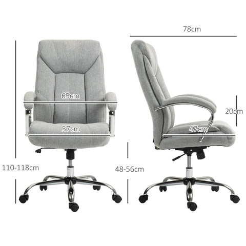 Rootz Ergonomic Office Chair - High Back Task Chair - Desk Chair - Adjustable Height & Breathable Fabric - 65 x 78 x 110-118cm