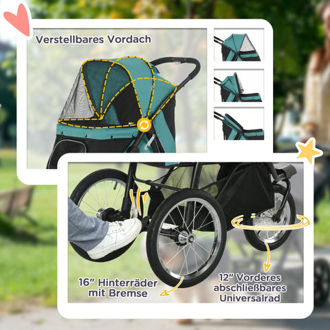 Rootz Dog Car - Hundebuggy - Pet Stroller - Sun Protection - Foldable Design - 111 x 58 x 107 cm