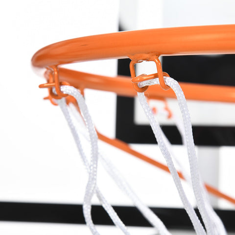Rootz Wall Basketball Basket - Hoop - Backboard - Weather-Resistant Steel Frame - 113cm x 61cm x 73cm - Black/ Orange