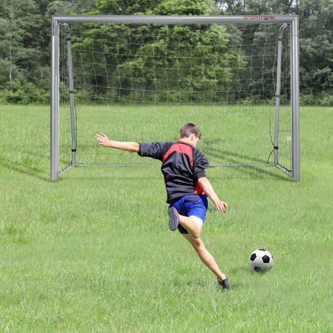 Rootz Soccer Goal Set - Portable Football Net - Weatherproof Soccer Net - Sturdy Steel Frame - Easy Assembly - 240cm x 85cm x 160cm