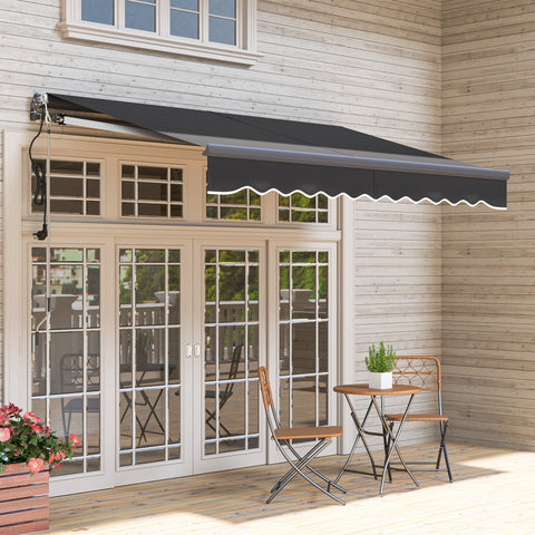 Rootz Klemmmarkise Awning - Retractable Canopy - Sun Shade - UV Protection - 296cm x 250cm - Durable Aluminum & Polyester Fabric