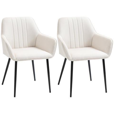 Rootz Dining Room Chairs Set - Visitor Chairs - Scandinavian Design - Ergonomic Comfort - 59.5cm x 56.5cm x 81cm - White