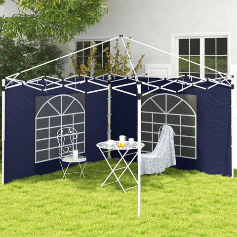 Rootz Gazebo - Side Panels - 2 Pack Sides Replacement - Pop Up Gazebo - With Windows And Doors - Blue - 295W x 195H cm
