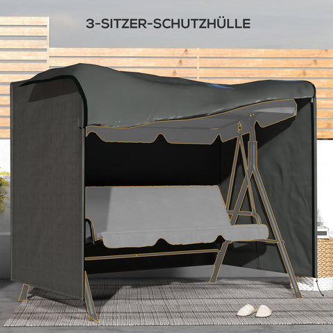 Rootz Garden Swing Cover - Protective Cover - Waterproof Cover - UV Resistant - 205cm x 124cm x 164cm - Grey