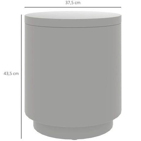 Rootz Outdoor Side Table - Cooler Ice Bucket - Grey Concrete - Keeps Drinks Chilled - Ø37.5 x 43.5H cm