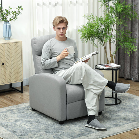 Rootz Relaxation Armchair - Recliner Chair - Lounge Seating - Adjustable Comfort - Linen Polyester - Grey - 69cm x 156.5cm x 101cm