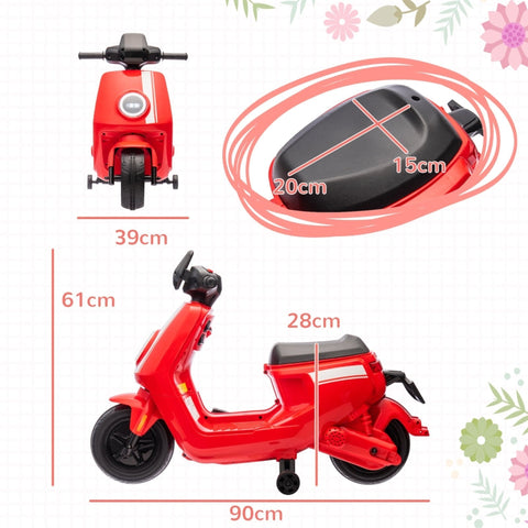 Rootz Electric Motorcycle for Kids - Ride-On Bike - Toy Motorbike - Safe Driving with Training Wheels - 90cm x 39cm x 61cm