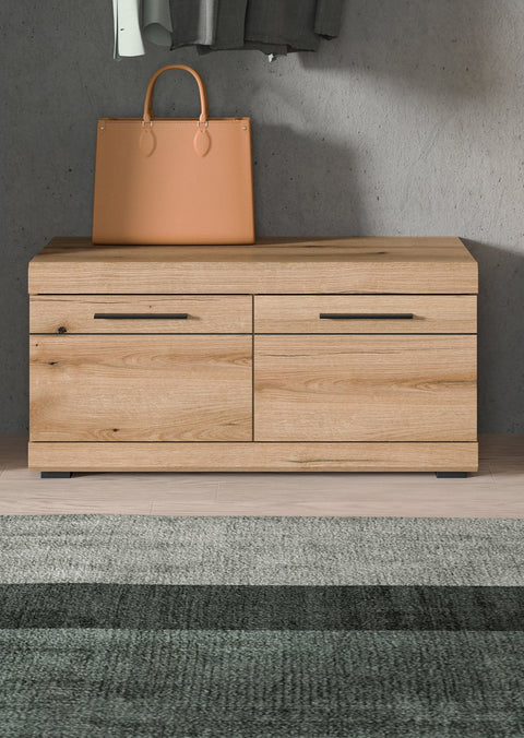 Rootz Coat Rack Bench - Entryway Seating - Hallway Organizer - Seat with Cushion - 90 x 44 x 40 cm