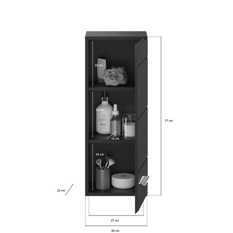 Rootz Bathroom Furniture Set - Black High Gloss - Matching Bathroom Set - 4-Piece Kit - Sleek Design - 60cm x 45cm x 90cm