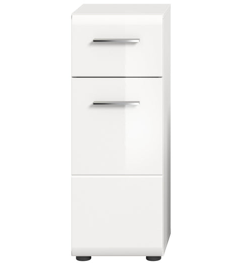 Rootz White High Gloss Standing Cabinet - Tall Cabinet - Bathroom Organizer - Modern Design - 30cm x 80cm x 30cm