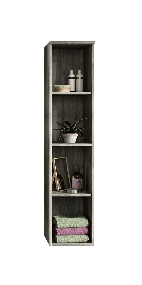 Rootz Wooden Hanging Bathroom Shelf - Bath Cabinet - Smoky Silver - Space-saving Design - Approx. 30cm x 136cm x 31cm