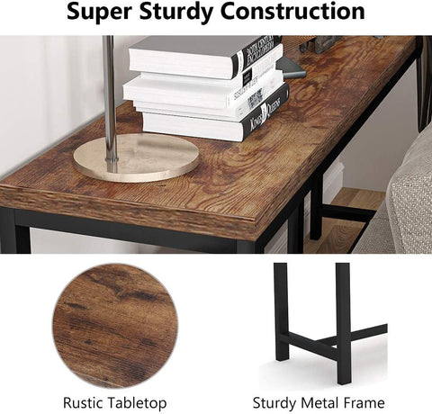 Rootz Skinny Console Table - Rustic Table - Narrow Table - Sturdy & Durable -180 cm L x 30 cm W x 80 cm H