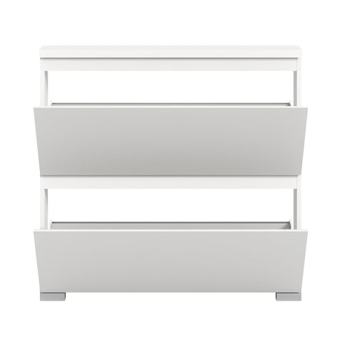 Rootz Shoe Cabinet Set - Hallway Cupboard - Shoe Tipper - Wood Material - White - 95cm x 91cm x 18cm
