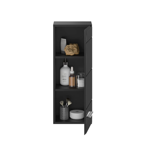 Rootz Bathroom Furniture Set - Linus Collection - Black High Gloss - 5-Piece Bath Set - Includes Lighting - Modern Design - 120cm x 70cm x 50cm