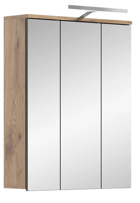 Rootz Mason Mirror Wall Cabinet - Bathroom Cabinet - LED Lighting - Storage Cabinet - 60cm x 77cm x 18cm