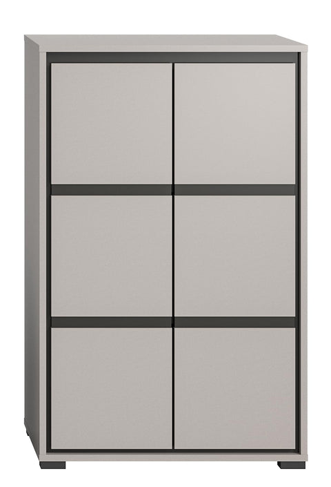 Rootz Jaru Shoe Cabinet - Gray Nb Shoe Rack - Wooden Organizer - Timeless Design - 65cm x 103cm x 37cm