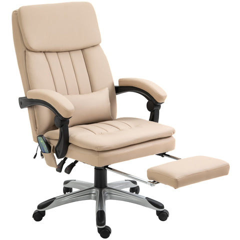 Rootz Ergonomic Massage Office Chair - Height Adjustable - Tilting Backrest - Extendable Footrest - Faux Leather - 67W x 69D x 106.5-114.5H cm