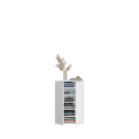 Rootz High-Gloss White Shoe Cabinet - Wooden Shoe Organizer - Modern Shoe Rack - FSC Certified - Approx. 61 x 99 x 34 cm