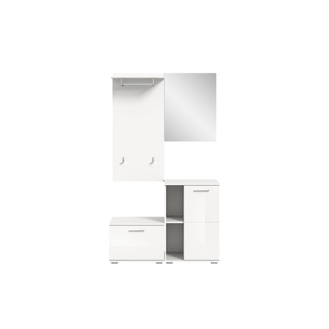 Rootz Combinable Wardrobe Furniture - Closet Organizer - White Storage Unit - Modular System - Sustainable - 110cm x 191cm x 37cm