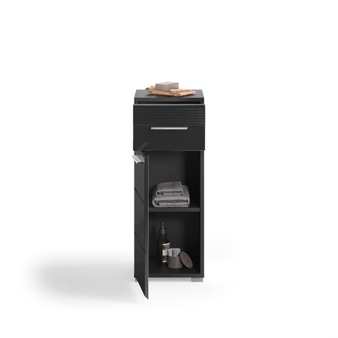 Rootz Bathroom Furniture Set - Black High Gloss - Matching Bathroom Set - 4-Piece Kit - Sleek Design - 60cm x 45cm x 90cm