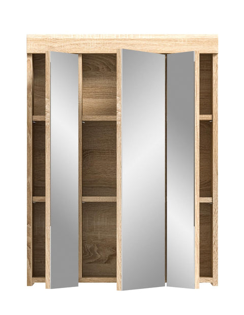 Rootz Lambada Mirror Cabinet - Bathroom Furniture - Wood Material - Sonoma Oak - Timeless Design - 60cm x 77cm x 21cm