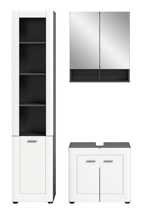 Rootz Bathroom Furniture Set - Wood Material - Gray - Elegant Design - FSC Certified - 120cm x 65cm x 45cm