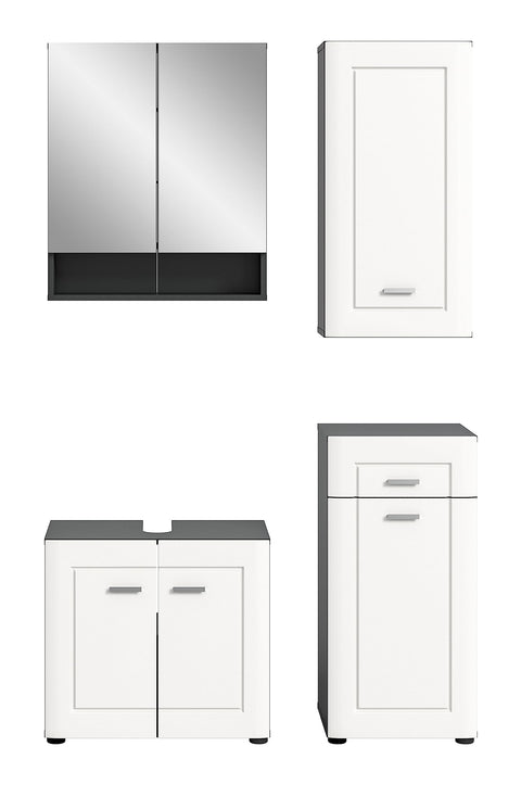 Rootz Bathroom Furniture Set - Wood Material - Gray - Timeless Design - FSC Certified - 4 Pieces - 120cm x 50cm x 150cm