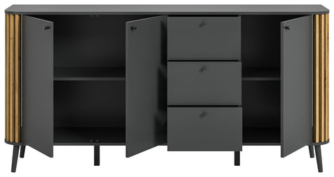 Rootz Gray Chest of Drawers - Sideboard Pure - Artisan Oak Nb - Modern Design - Sustainable - Approx. 177x88x40 cm