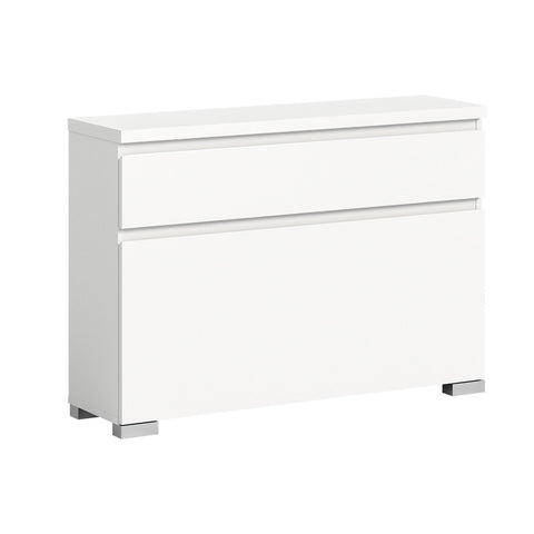 Rootz Shoe Cabinet - Wood Shoe Organizer - White Shoe Storage - Timeless Design - Approx. 95x67x27 cm