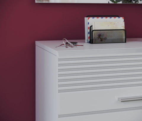 Rootz LINUS Shoe Cabinet - White Shoe Organizer - Hallway Shoe Storage - High Gloss Front - 37cm x 55cm x 96cm