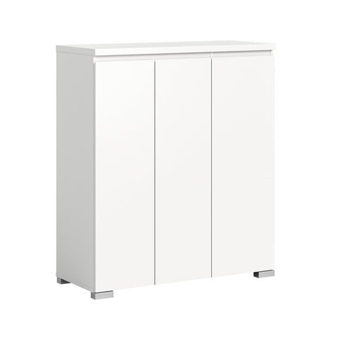 Rootz Shoe Cabinet - Wooden Shoe Organizer - White Storage Unit - Timeless Design - 95cm x 109cm x 40cm - Sustainable FSC Certified Wood