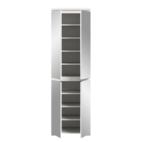 Rootz Shoe Cabinet - Shoe Storage Organizer - Entryway Shoe Rack - Wood Material - White - Approx. 60x194x40 cm