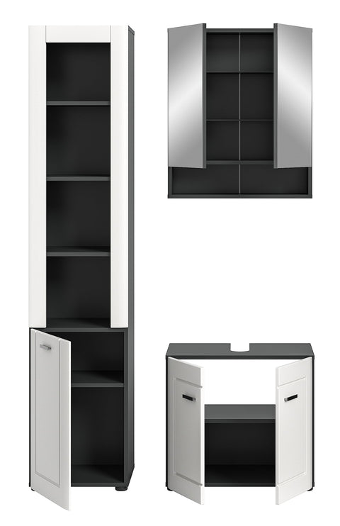 Rootz Bathroom Furniture Set - Wood Material - Gray - Elegant Design - FSC Certified - 120cm x 65cm x 45cm