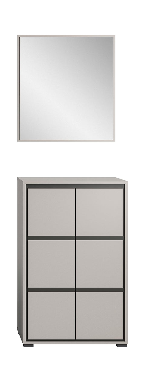 Rootz Gray 2 Piece Wardrobe Set - Closet System - Wardrobe Collection - Sustainable Production - 103cm x 140cm, FSC Certified